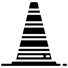 traffic cone solid vector icon
