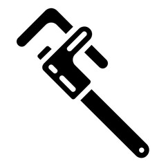 stillson wrench solid vector icon