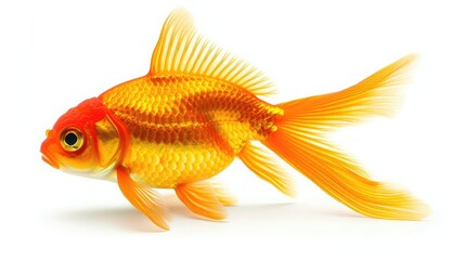 Gold Fish Isolated on White Background