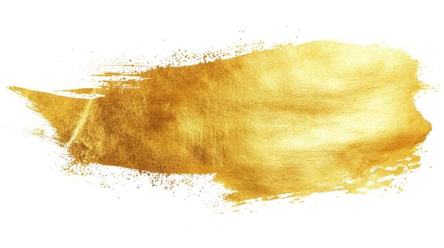 Gold watercolor texture paint stain Shining brush stroke for you amazing design project