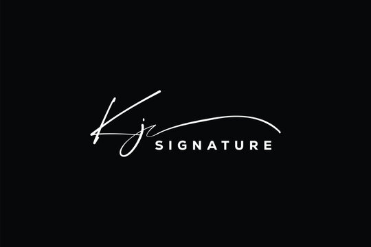 KJ initials Handwriting signature logo. KJ Hand drawn Calligraphy lettering Vector. K J letter real estate, beauty, photography letter logo design.
