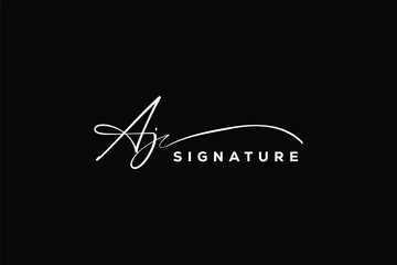 AJ initials Handwriting signature logo. AJ Hand drawn Calligraphy lettering Vector. AJ letter real estate, beauty, photography letter logo design.