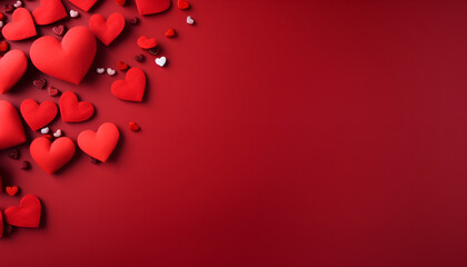 red rose petals background heart, love, valentine, day, red, card, holiday, decoration, romantic, romance, hearts, design, vector, symbol, celebration, illustration, art Generative AI  