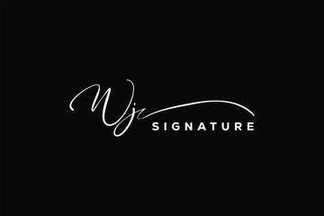 WJ initials Handwriting signature logo. WJ Hand drawn Calligraphy lettering Vector. WJ letter real estate, beauty, photography letter logo design.