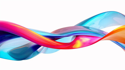 colorful abstract twisted shaped in motion. Computer generated geometric digital art. 3d rendering