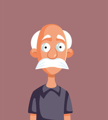 Portrait of and Elderly Man with Alopecia Smiling Happy. Retired citizen smiling being relaxed and healthy 
