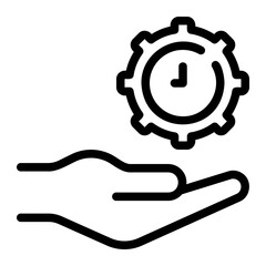 time management line icon
