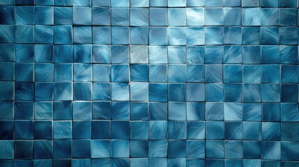 Blue ceramic wall and floor tiles abstract background. Blue tile wall chequered background bathroom floor texture. Design pattern geometric