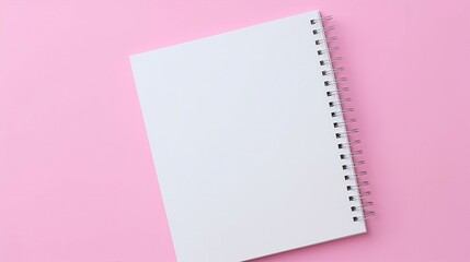Captivating Spiral Notepad Mock-Up: A Close-Up Overhead View in Bright Pastel Colors, Perfect for Branding on Isolated Flat Lay