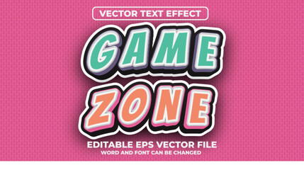 Game zone vector text effect vintage