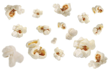 Flying popcorn on transparent background png