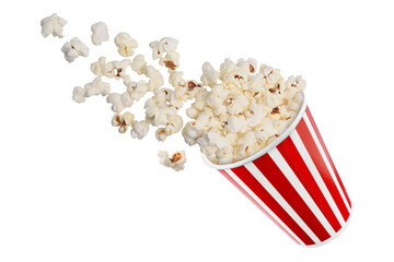 Popcorn viewed float Paper cup on transparent background png