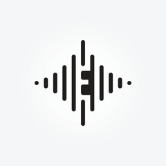 letter E Music logo design collection with gradient style