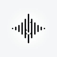letter J Music logo design collection with gradient style