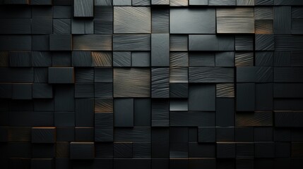 3d Black wood wallpapers are dark, elegant designs , for backgrounds in interior design, furniture, and home decor. These versatile patterns add a sophisticated touch to digital or print projects. - obrazy, fototapety, plakaty