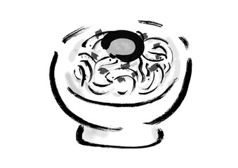 しらす丼の和風手描きイラスト