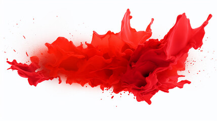 isolated bursts of red paint on a white background