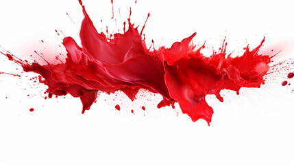 white background with isolated bursts of red paint