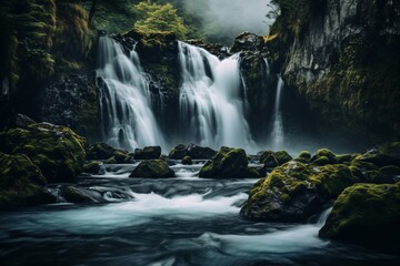 Fototapeta premium A beautiful waterfall illustration