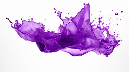 purple splash isolated on white background isolated - obrazy, fototapety, plakaty
