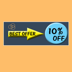 10% OFF. Special Offer Marketing Announcement. Discount promotion.10% Discount Special Offer Conceptual Banner Design Template.