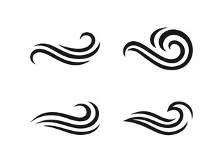 set of waves logo vector illustration. sea waves outline icon