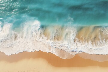 Fototapeta na wymiar Top and aerial view of a beach captured from a drone