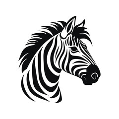 Fototapeta na wymiar Striking Black and White Zebra Head Illustration