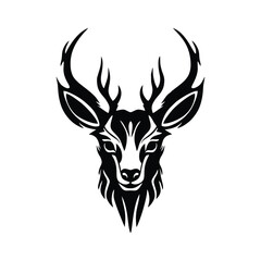 Majestic Deer Head with Antlers Vector Illustration
