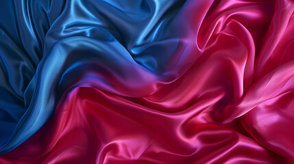 Obraz premium Raspberry & shades of blue silk background