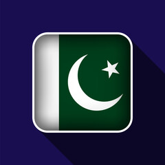 Flat Pakistan Flag Background Vector Illustration