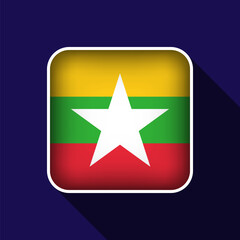 Flat Myanmar Flag Background Vector Illustration