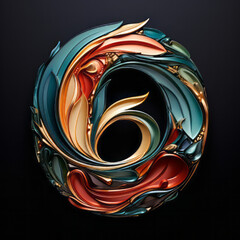 3d letter O in a elegant style