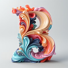 Decorated 3d B letter
