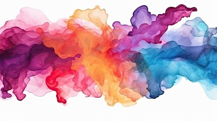 abstract colorful watercolor background, Colorful smoke watercolor against a white background, perfect for vibrant and artistic designs. posters, covers, and artistic projects.splash watercolor - obrazy, fototapety, plakaty