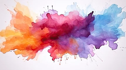 Foto op Canvas abstract colorful watercolor background, Colorful smoke watercolor against a white background, perfect for vibrant and artistic designs. posters, covers, and artistic projects.splash watercolor © Planetz