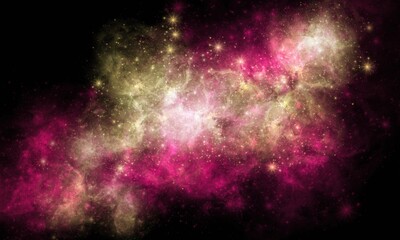 Yellow and Pink Space Galaxy Nebula Background Wallpaper