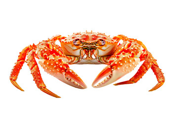 delicious boiled king crab on a white background, PNG file.