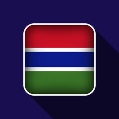 Flat Gambia Flag Background Vector Illustration