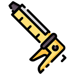 caulk gun filled outline vector icon