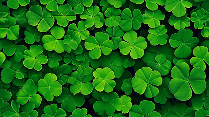 Shamrock four leaf clover background for St Patrick's day celebration - obrazy, fototapety, plakaty