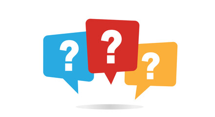 Message box with question mark icon. Vector on isolated white background