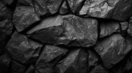 暗い灰色の石の背景。黒い岩のテクスチャGenerativeAI - obrazy, fototapety, plakaty