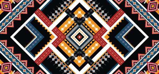 Geometric Ethnic Patterns. American, African,Western, Aztec, motif Navajo, and bohemian pattern styles. designed for background,wallpaper,print, carpet,wrapping,tile,salong, batik.vector illustration