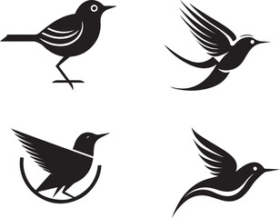 bird logo design vector flat illustration generative ai