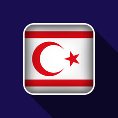 Flat Northern Cyprus Flag Background Vector Illustration