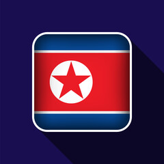 Flat North Korea Flag Background Vector Illustration