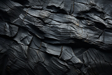 Simplistic, white fingerprint lines on a dark, slate rock texture.