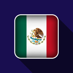 Flat Mexico Flag Background Vector Illustration