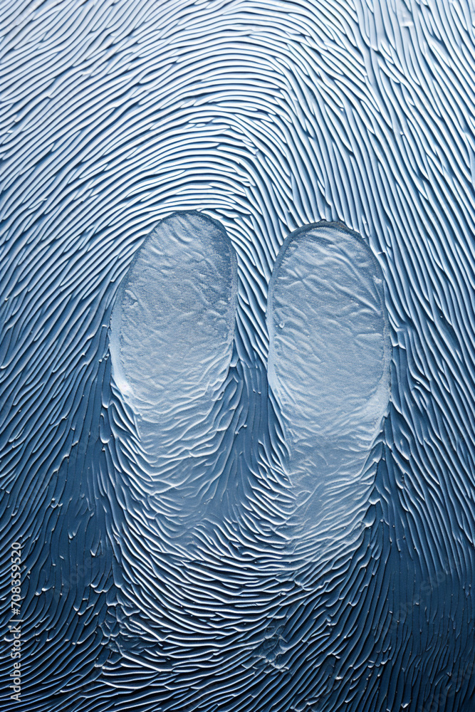 Aufkleber simplistic fingerprint design over a background of frosty glass.